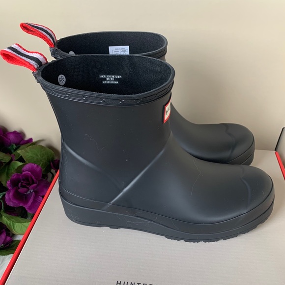 NIB Women’s Hunter Playboot Black Wedge Rainboot - Picture 5 of 6